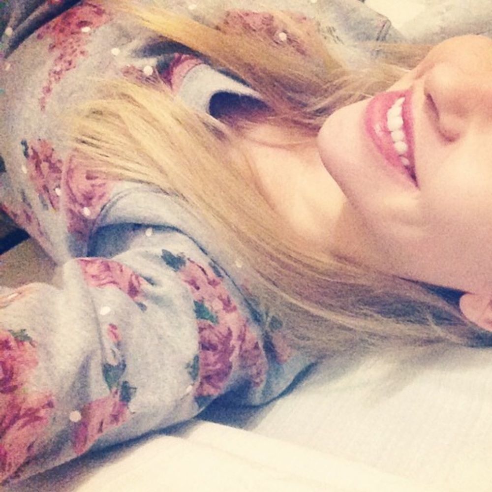 Grey with Pink Flowers Size Small Sweater from SWS